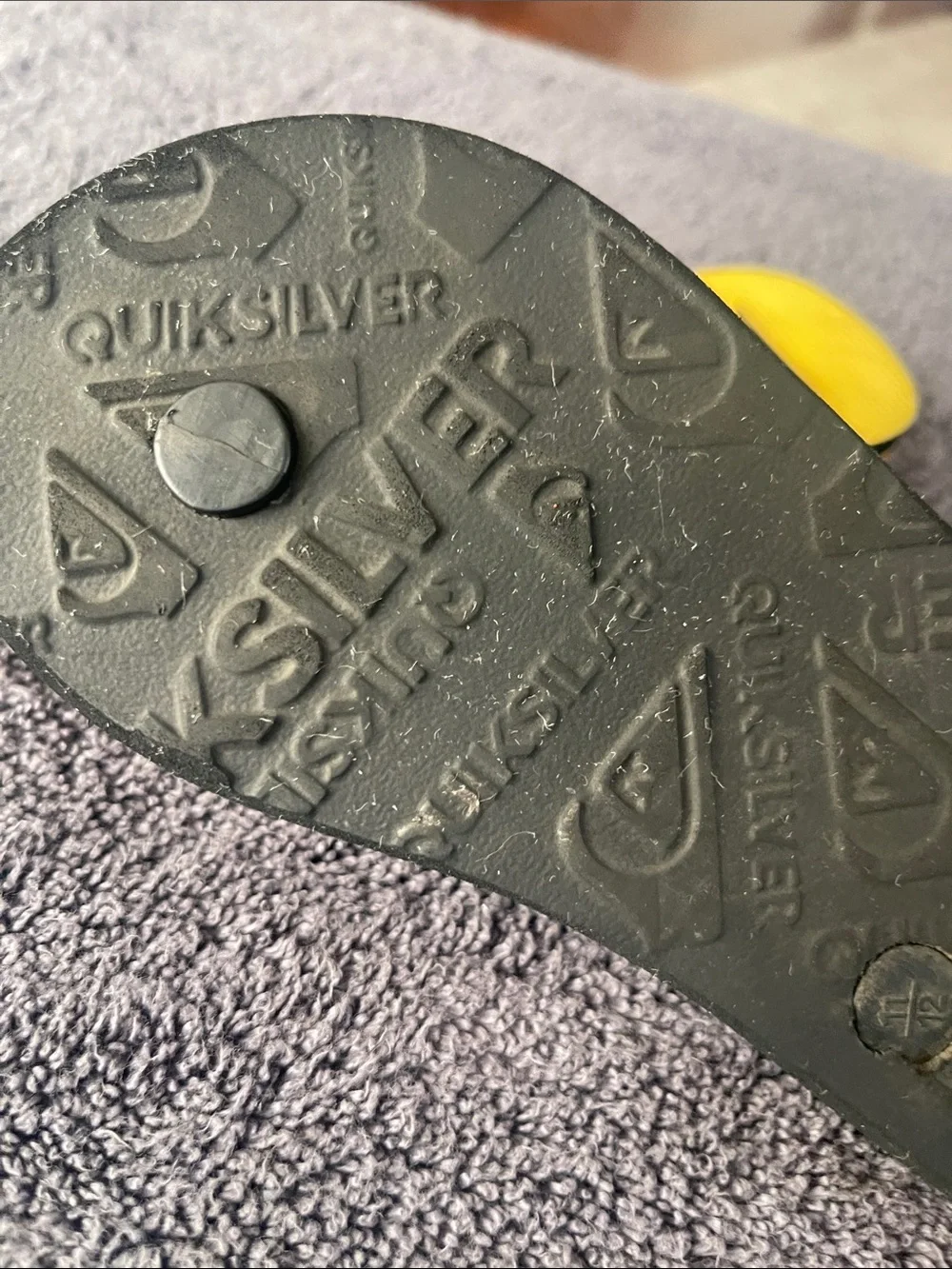 Quiksilver Kids Black Flip Flops with Yellow, Orange and Blue Gradient Footbed